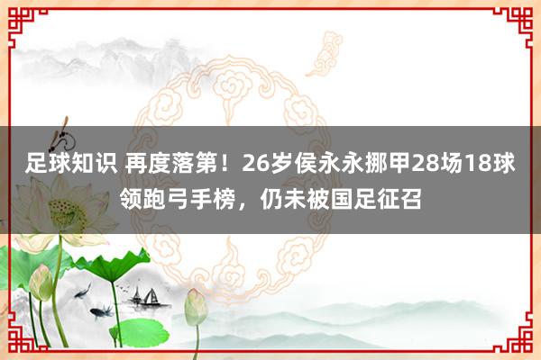 足球知识 再度落第！26岁侯永永挪甲28场18球领跑弓手榜，仍未被国足征召