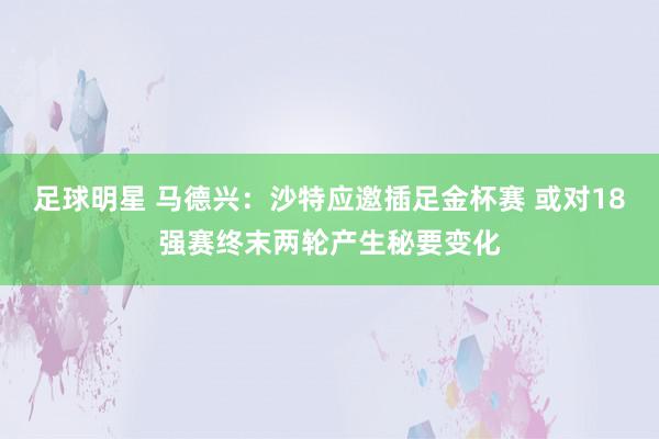 足球明星 马德兴：沙特应邀插足金杯赛 或对18强赛终末两轮产生秘要变化