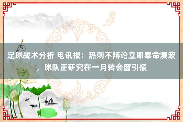 足球战术分析 电讯报：热刺不辩论立即奉命澳波，球队正研究在一月转会窗引援