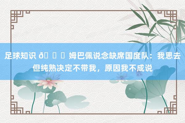 足球知识 👀姆巴佩说念缺席国度队：我思去但纯熟决定不带我，原因我不成说